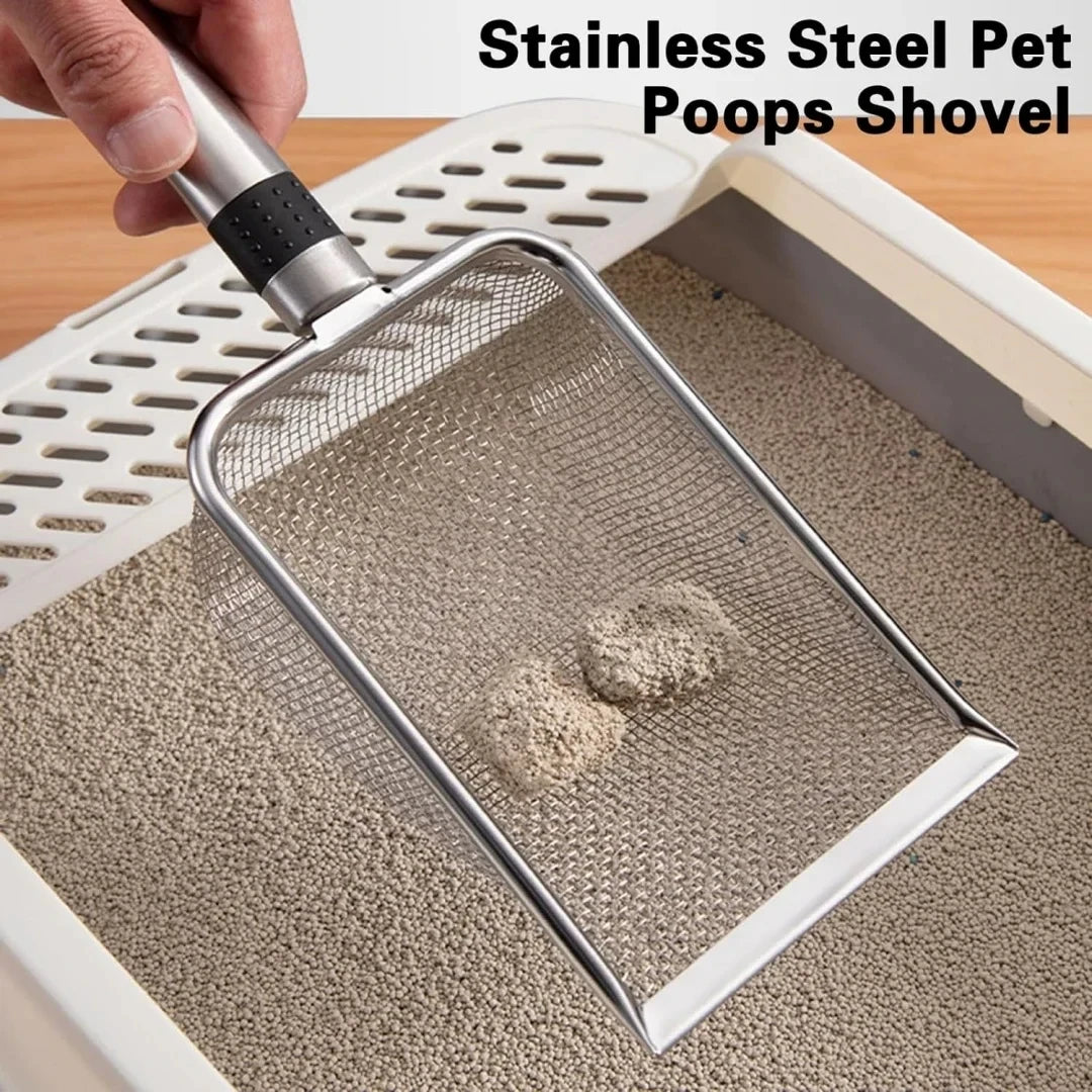 Premium Stainless Steel Cat Litter Scoop – Durable, Ergonomic Design, Rust-Resistant, Effortless Waste Removal