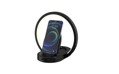 Bluetooth Speaker Night Light with 10W Wireless Charger, USB Port, and Dynamic Color Features
