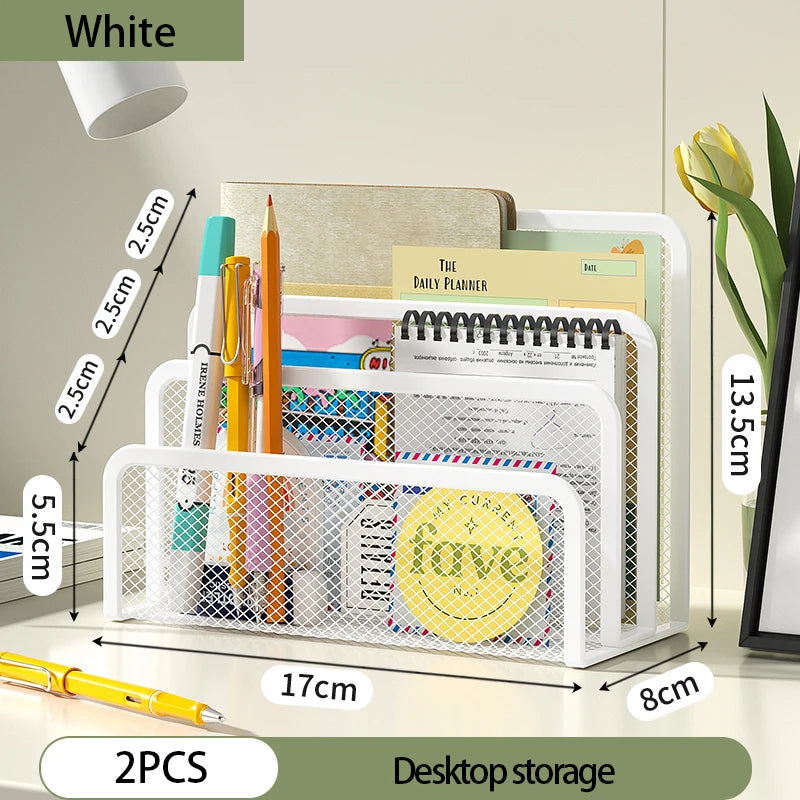 Desk Storage and Accessories, 4-Tier Paper Trust Tray Storage Box with File Holder, Desk Storage Office Supplies, Desk Storge