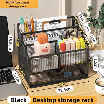 Desk Storage and Accessories, 4-Tier Paper Trust Tray Storage Box with File Holder, Desk Storage Office Supplies, Desk Storge