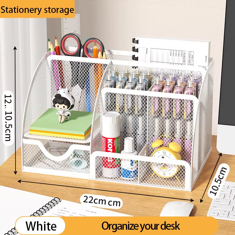 Desk Storage and Accessories, 4-Tier Paper Trust Tray Storage Box with File Holder, Desk Storage Office Supplies, Desk Storge