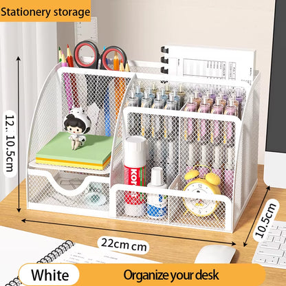 Desk Storage and Accessories, 4-Tier Paper Trust Tray Storage Box with File Holder, Desk Storage Office Supplies, Desk Storge
