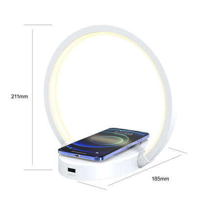 Bluetooth Speaker Night Light with 10W Wireless Charger, USB Port, and Dynamic Color Features